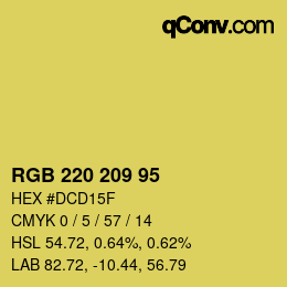 カラーコード: RGB 220 209 95 | qconv.com