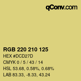 Color code: RGB 220 210 125 | qconv.com