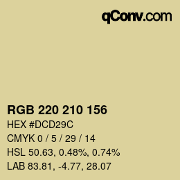 カラーコード: RGB 220 210 156 | qconv.com
