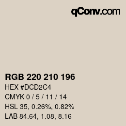 Color code: RGB 220 210 196 | qconv.com