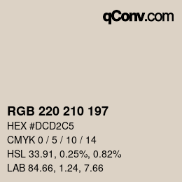 カラーコード: RGB 220 210 197 | qconv.com