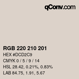 Color code: RGB 220 210 201 | qconv.com