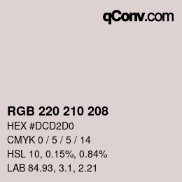 Color code: RGB 220 210 208 | qconv.com