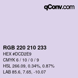 Color code: RGB 220 210 233 | qconv.com