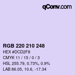 Color code: RGB 220 210 248 | qconv.com