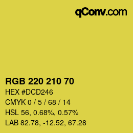 Color code: RGB 220 210 70 | qconv.com