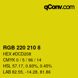 カラーコード: RGB 220 210 8 | qconv.com