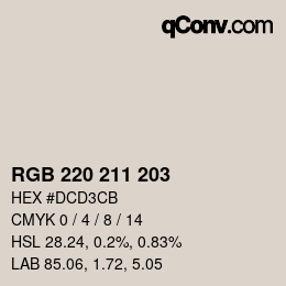 Color code: RGB 220 211 203 | qconv.com