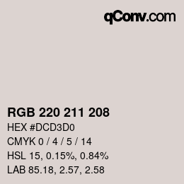 Color code: RGB 220 211 208 | qconv.com