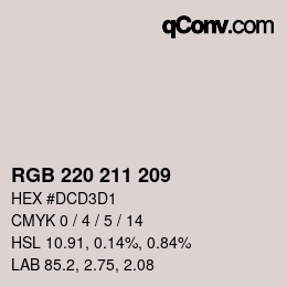 カラーコード: RGB 220 211 209 | qconv.com