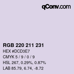 Color code: RGB 220 211 231 | qconv.com