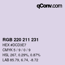 カラーコード: RGB 220 211 231 | qconv.com
