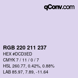 Color code: RGB 220 211 237 | qconv.com