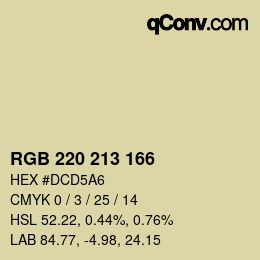 Color code: RGB 220 213 166 | qconv.com