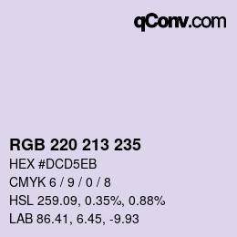 Color code: RGB 220 213 235 | qconv.com