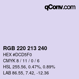 Farbcode: RGB 220 213 240 | qconv.com