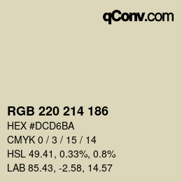 Color code: RGB 220 214 186 | qconv.com