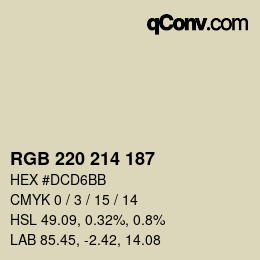 Farbcode: RGB 220 214 187 | qconv.com
