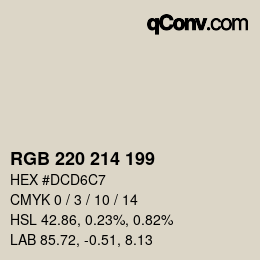 カラーコード: RGB 220 214 199 | qconv.com