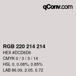 颜色代码: RGB 220 214 214 | qconv.com