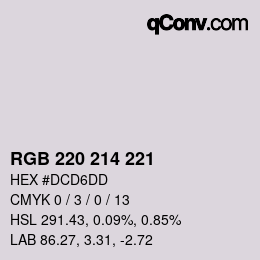 Color code: RGB 220 214 221 | qconv.com