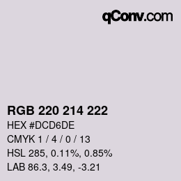 颜色代码: RGB 220 214 222 | qconv.com