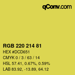 颜色代码: RGB 220 214 81 | qconv.com
