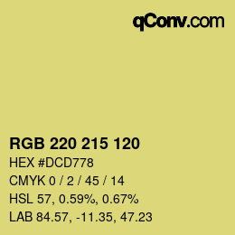 カラーコード: RGB 220 215 120 | qconv.com
