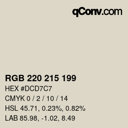 Color code: RGB 220 215 199 | qconv.com