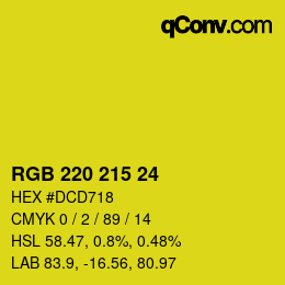カラーコード: RGB 220 215 24 | qconv.com