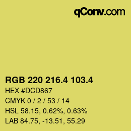 カラーコード: RGB 220 216.4 103.4 | qconv.com
