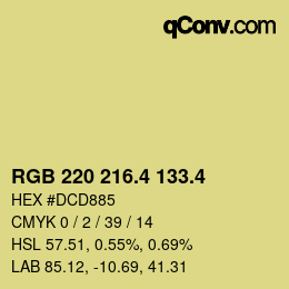 カラーコード: RGB 220 216.4 133.4 | qconv.com
