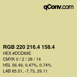 カラーコード: RGB 220 216.4 158.4 | qconv.com