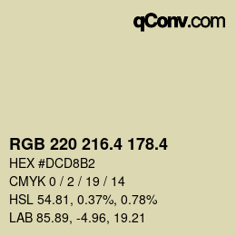 カラーコード: RGB 220 216.4 178.4 | qconv.com