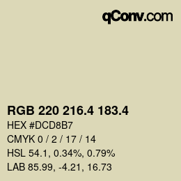 カラーコード: RGB 220 216.4 183.4 | qconv.com