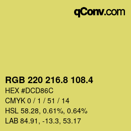 カラーコード: RGB 220 216.8 108.4 | qconv.com