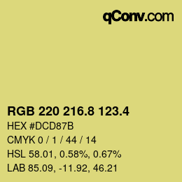 カラーコード: RGB 220 216.8 123.4 | qconv.com