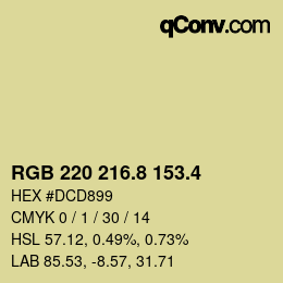 カラーコード: RGB 220 216.8 153.4 | qconv.com