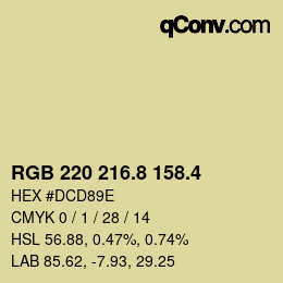 カラーコード: RGB 220 216.8 158.4 | qconv.com