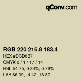 カラーコード: RGB 220 216.8 183.4 | qconv.com