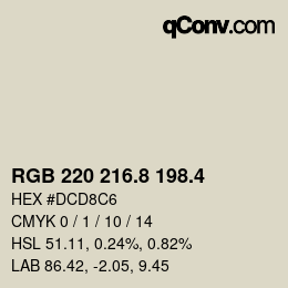カラーコード: RGB 220 216.8 198.4 | qconv.com