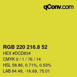 カラーコード: RGB 220 216.8 52 | qconv.com
