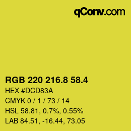 カラーコード: RGB 220 216.8 58.4 | qconv.com