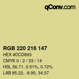 Farbcode: RGB 220 216 147 | qconv.com