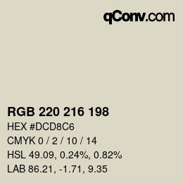 Farbcode: RGB 220 216 198 | qconv.com