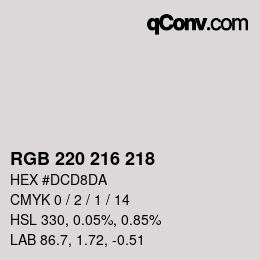 Code couleur: RGB 220 216 218 | qconv.com