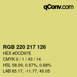 Color code: RGB 220 217 126 | qconv.com