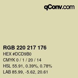 Color code: RGB 220 217 176 | qconv.com