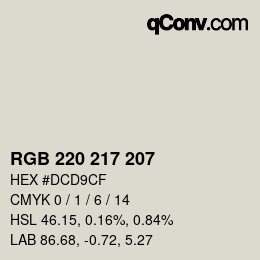 Código de color: RGB 220 217 207 | qconv.com