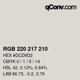 Color code: RGB 220 217 210 | qconv.com